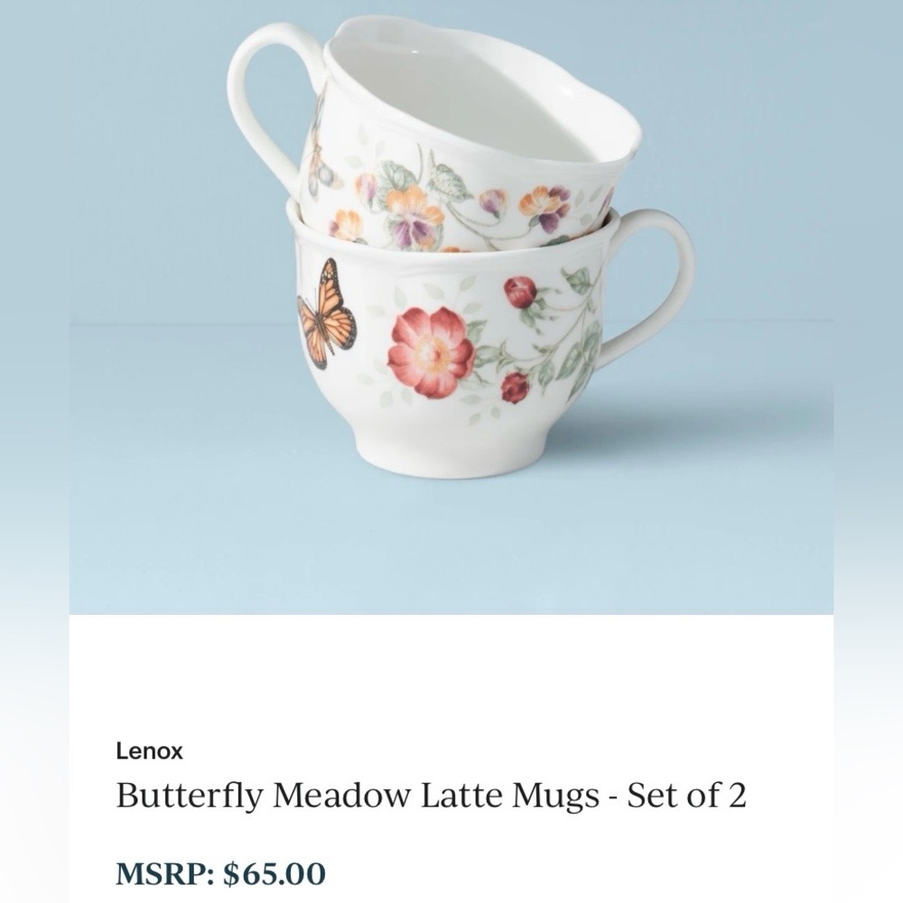 Lenox Butterfly Meadow Latte Set (2) - Picture 10 of 11